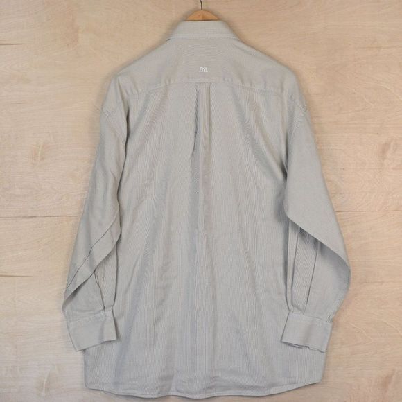 Vintage Abba Italia Textured Grey Dress Shirt XL - Picture 2 of 7